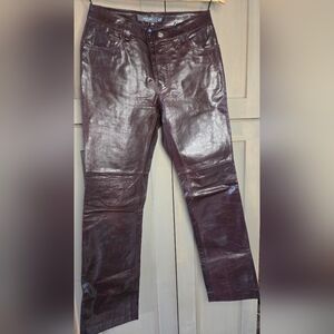 GAP Vintage Y2K Dark Brown Bootcut Leather Pants